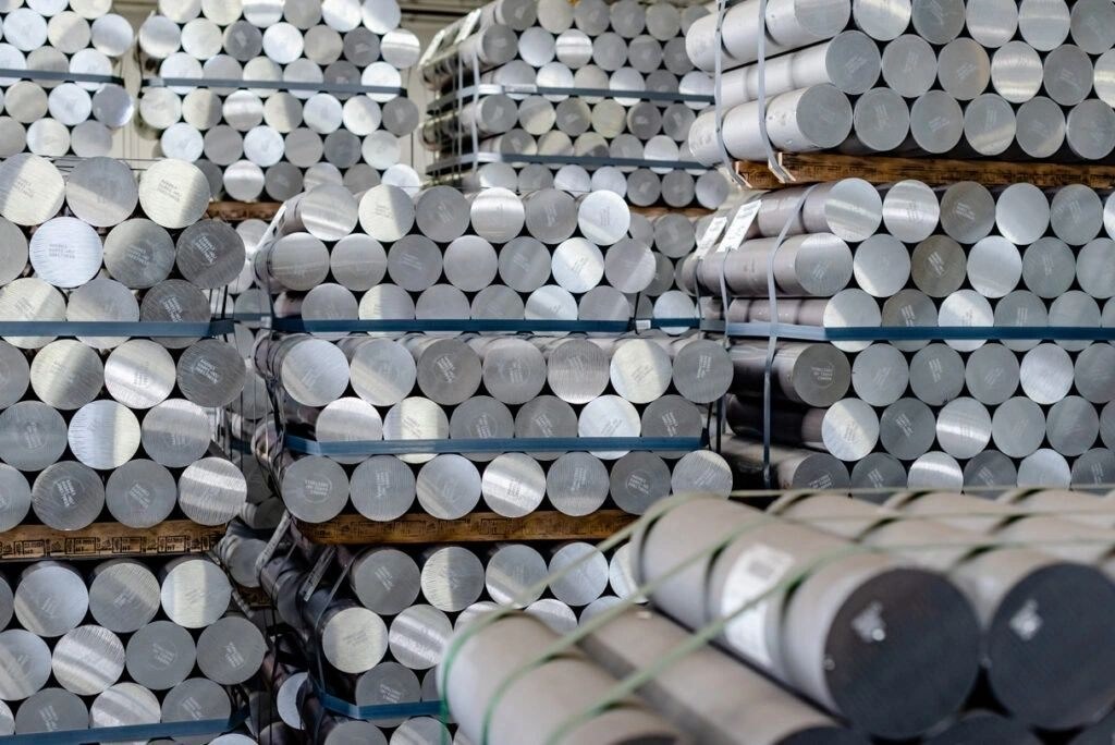 Tagged aluminium bar stock with full material traceability