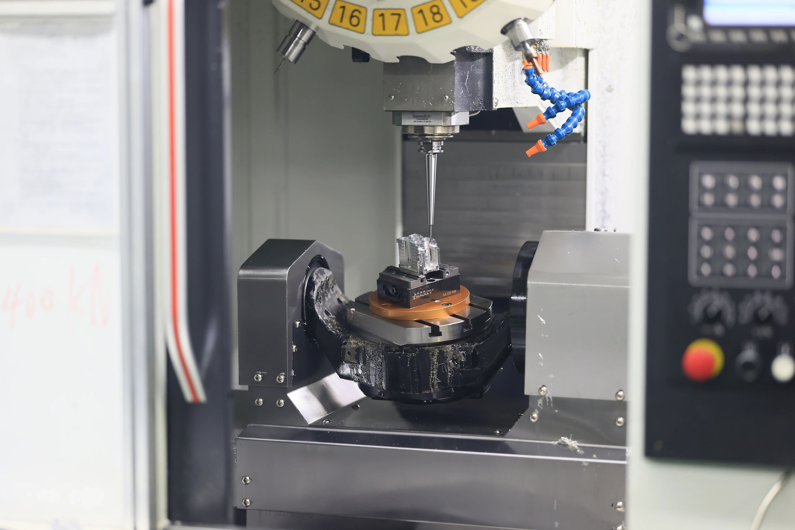 5-axis machining of a 7075 aluminium precision manifold for lab equipment